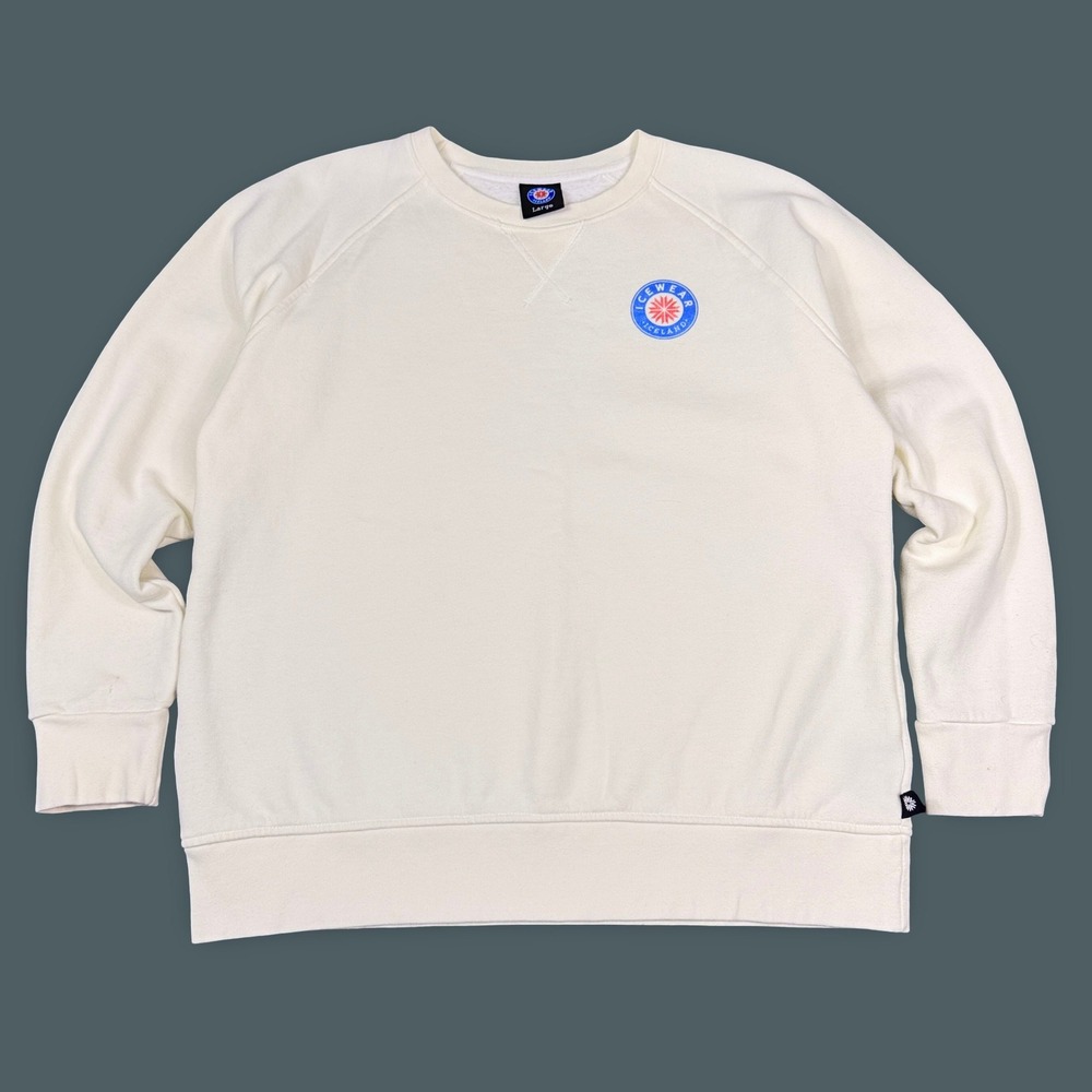 Icewear Iceland Crewneck Sweatshirt L Cream Logo Outdoor Krummi FW-1197 Nordic